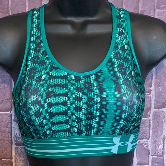 🔴Green Python Print Sports Bra - Picture 2 of 6